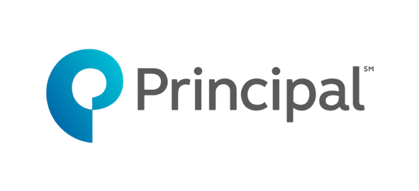 Principal company logo with blue circular icon and gray text wordmark