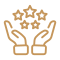Hands cradling dental crown icon, representing compassionate endodontic care and tooth preservation.